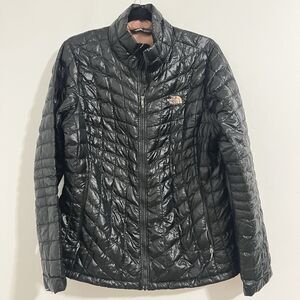 The North Face PACKABLE Jacket Women L Black Thermoball Full Zip Quilted Light